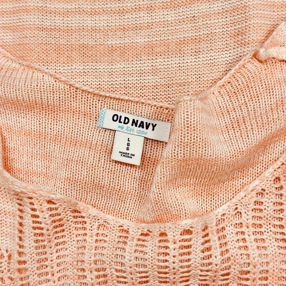 Old Navy Womens Oversized Open Knit Sweater L Nordic Scandi Langenlook Grandma - Picture 6 of 8